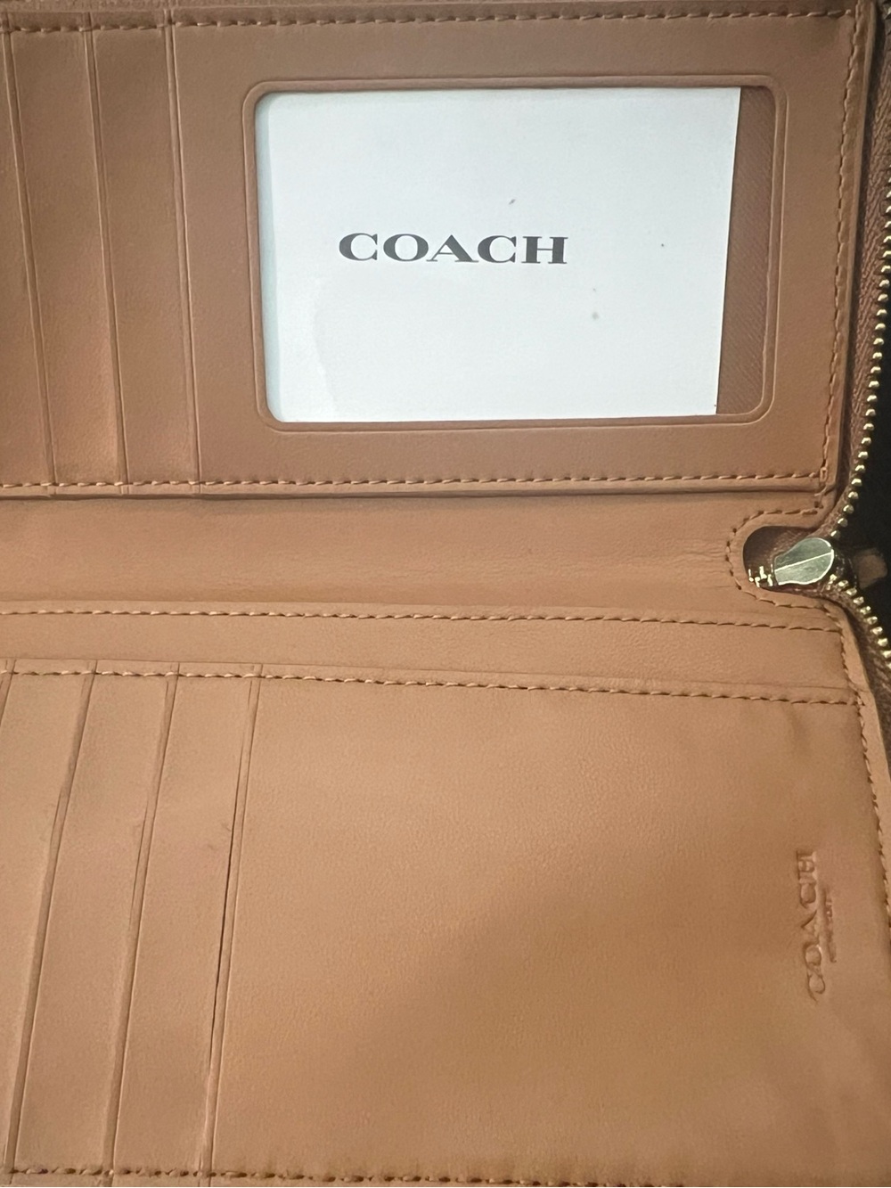 Coach Brown Embroidered Leather Wallet - Picture 8 of 11